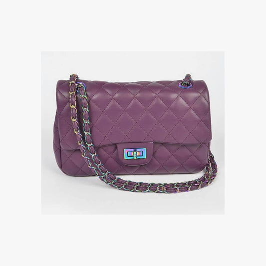 Brown quilted handbag