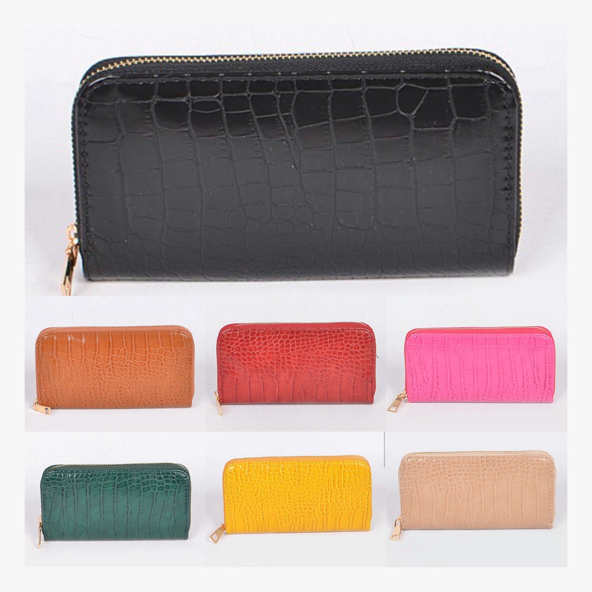 Wallets shown in several colors